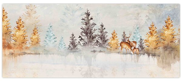 Slika - Akvarel šuma (120x50 cm)
