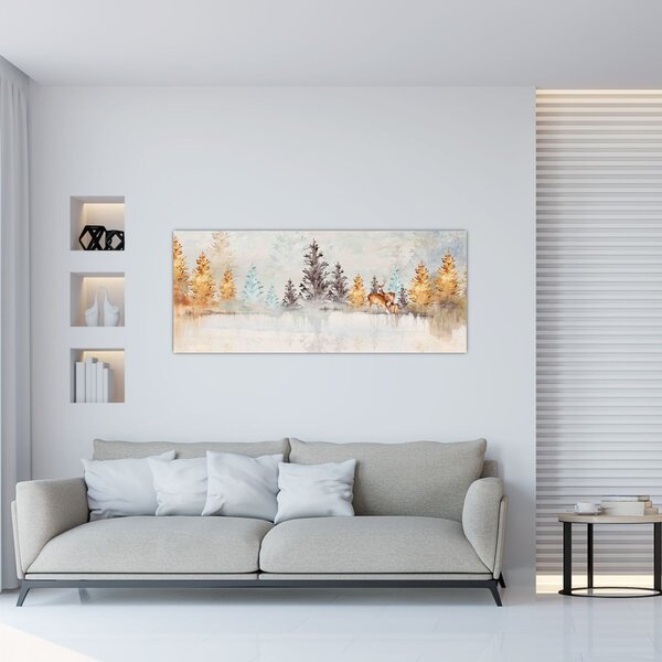 Slika - Akvarel šuma (120x50 cm)