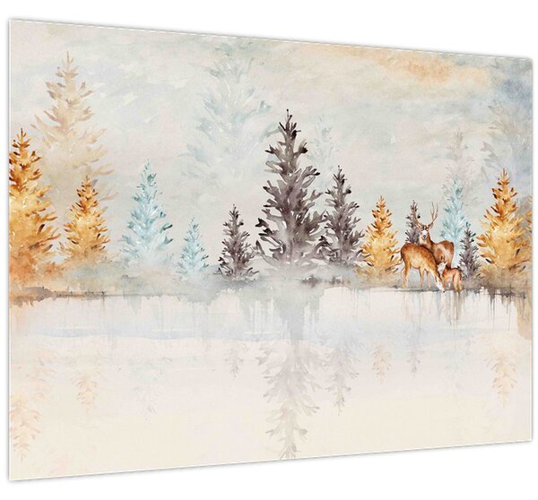 Slika - Akvarel šuma (70x50 cm)