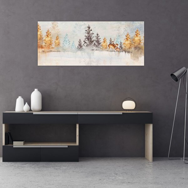 Slika - Akvarel šuma (120x50 cm)
