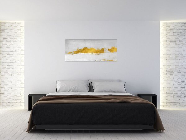 Slika - Zlatni i sivi potezi (120x50 cm)