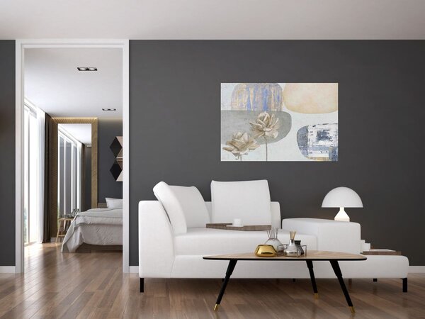 Slika - Slikano cvijeće sa teksturom (90x60 cm)
