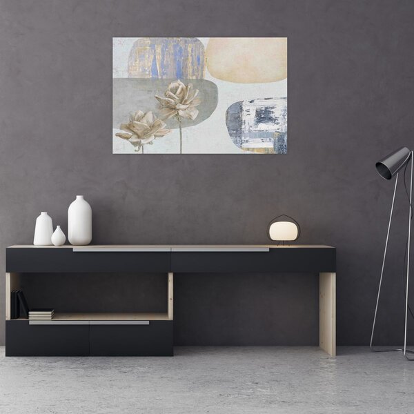 Slika - Slikano cvijeće sa teksturom (90x60 cm)