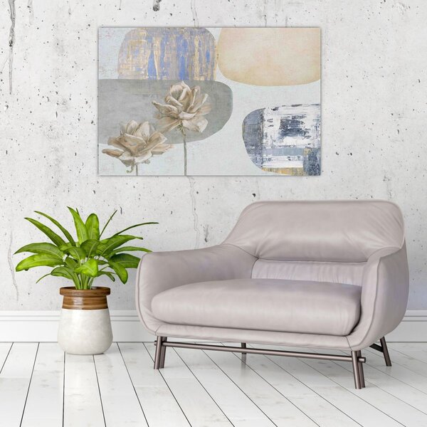 Slika - Slikano cvijeće sa teksturom (90x60 cm)