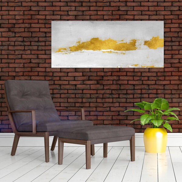 Slika - Zlatni i sivi potezi (120x50 cm)