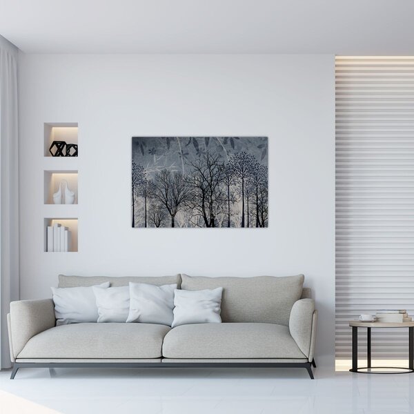 Slika - Siluete stabala s lišćem (90x60 cm)