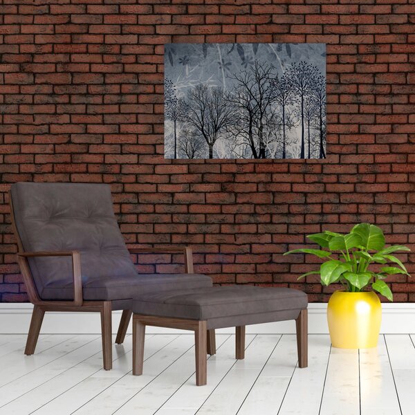 Slika - Siluete stabala s lišćem (70x50 cm)