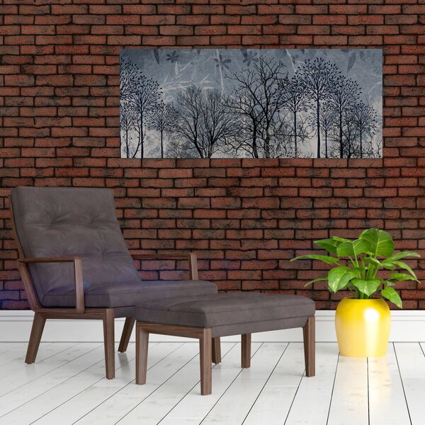 Slika - Siluete stabala s lišćem (120x50 cm)