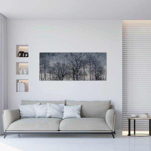 Slika - Siluete stabala s lišćem (120x50 cm)