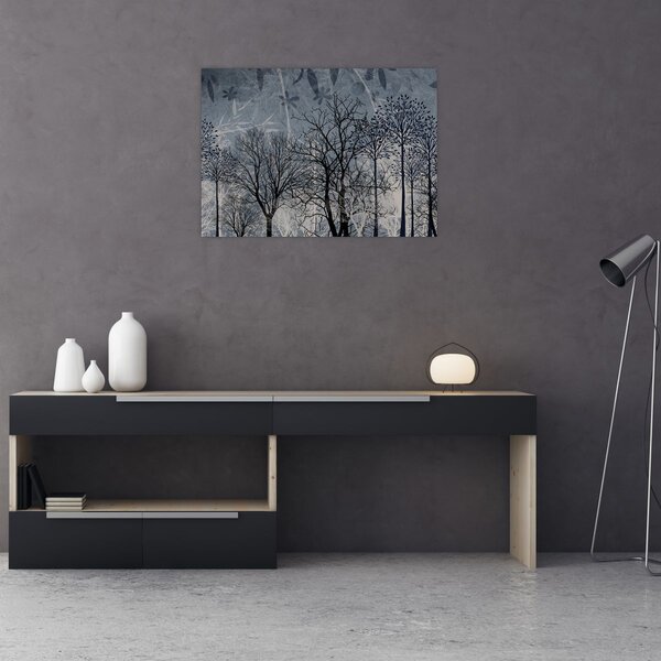 Slika - Siluete stabala s lišćem (70x50 cm)