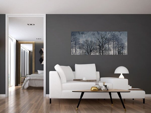 Slika - Siluete stabala s lišćem (120x50 cm)