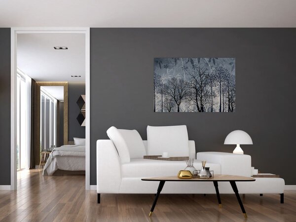 Slika - Siluete stabala s lišćem (90x60 cm)