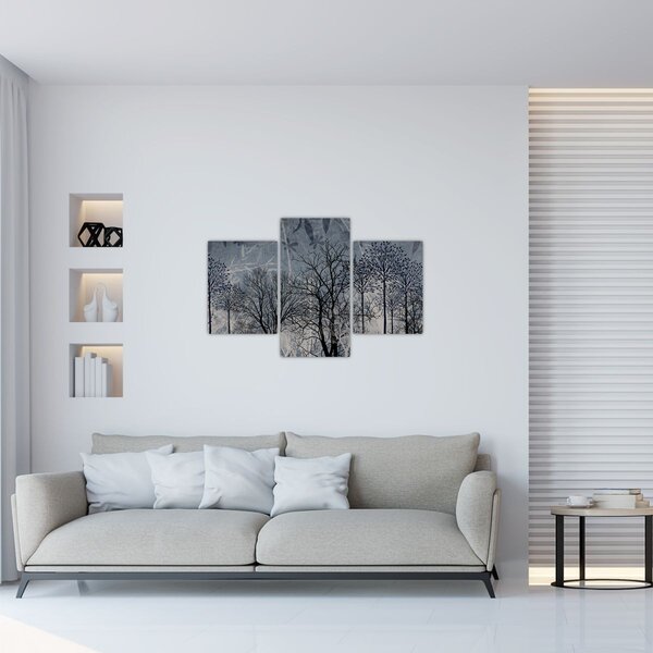 Slika - Siluete stabala s lišćem (90x60 cm)