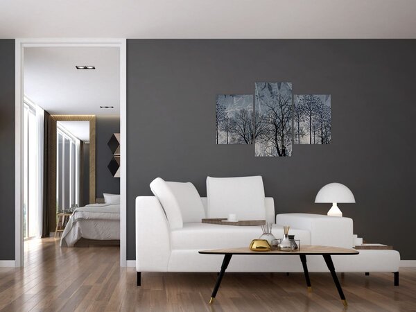 Slika - Siluete stabala s lišćem (90x60 cm)