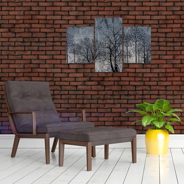 Slika - Siluete stabala s lišćem (90x60 cm)