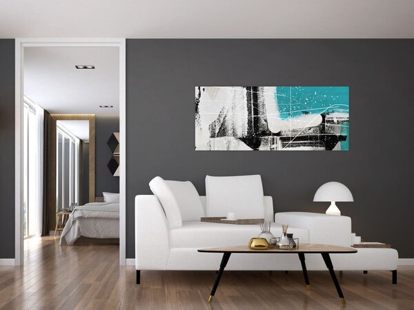 Slika - Tirkizna apstrakcija (120x50 cm)