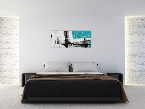 Slika - Tirkizna apstrakcija (120x50 cm)
