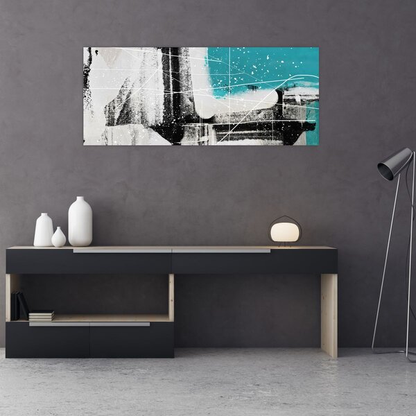 Slika - Tirkizna apstrakcija (120x50 cm)