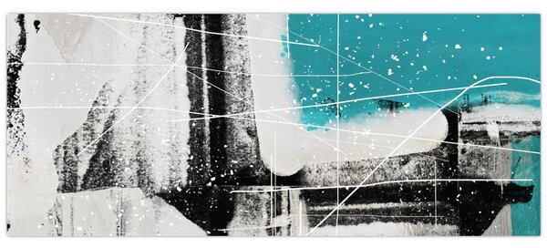 Slika - Tirkizna apstrakcija (120x50 cm)