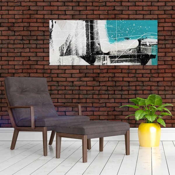 Slika - Tirkizna apstrakcija (120x50 cm)