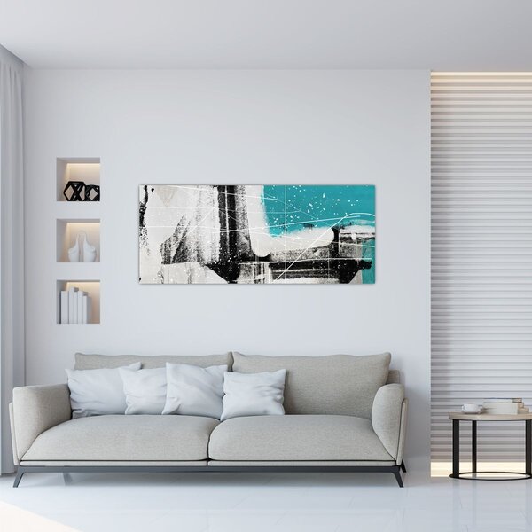 Slika - Tirkizna apstrakcija (120x50 cm)