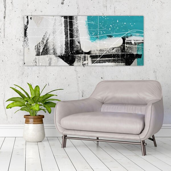 Slika - Tirkizna apstrakcija (120x50 cm)