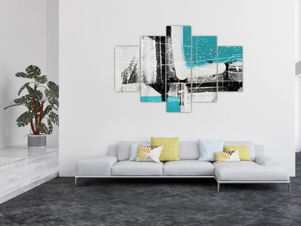 Slika - Tirkizna apstrakcija (150x105 cm)