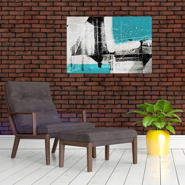 Slika - Tirkizna apstrakcija (90x60 cm)