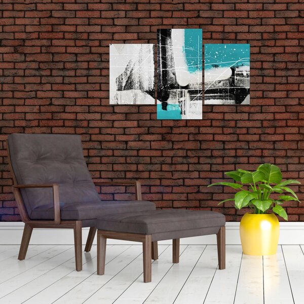 Slika - Tirkizna apstrakcija (90x60 cm)