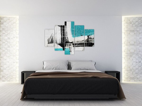 Slika - Tirkizna apstrakcija (150x105 cm)