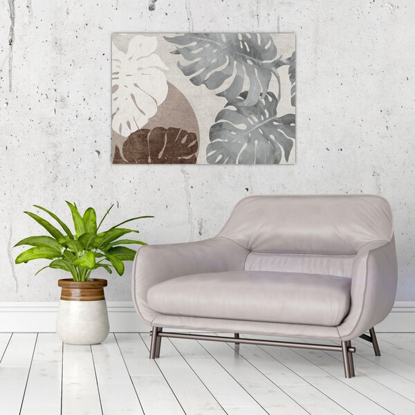Slika - Dizajn s lišćem (70x50 cm)