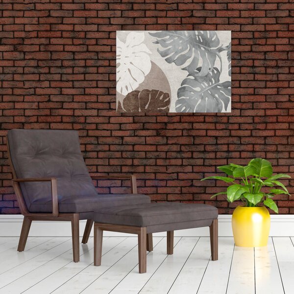 Slika - Dizajn s lišćem (70x50 cm)