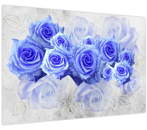 Slika - Plave ruže (90x60 cm)