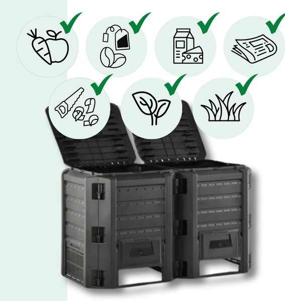 Vrtni komposter COMPOGREEN, 800 l, crna Prosperplast