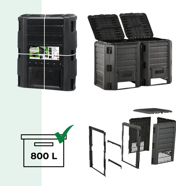 Vrtni komposter COMPOGREEN, 800 l, crna Prosperplast