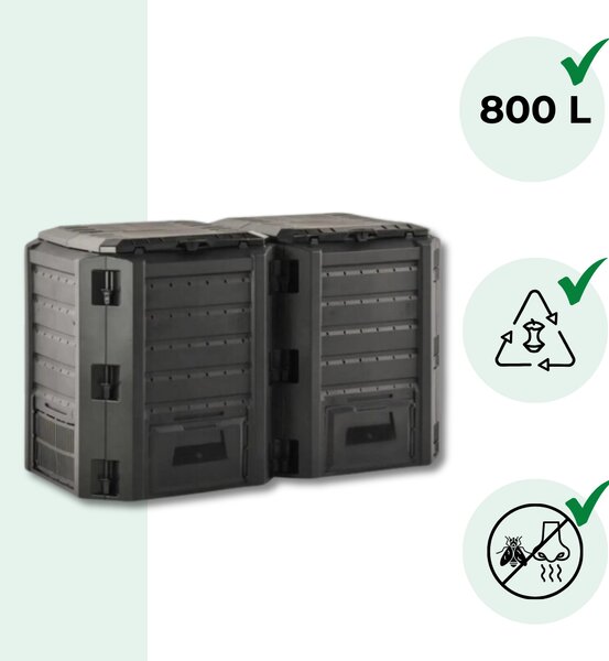 Vrtni komposter COMPOGREEN, 800 l, crna Prosperplast
