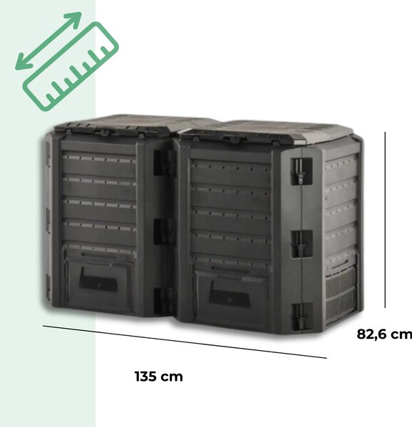 Vrtni komposter COMPOGREEN, 800 l, crna Prosperplast