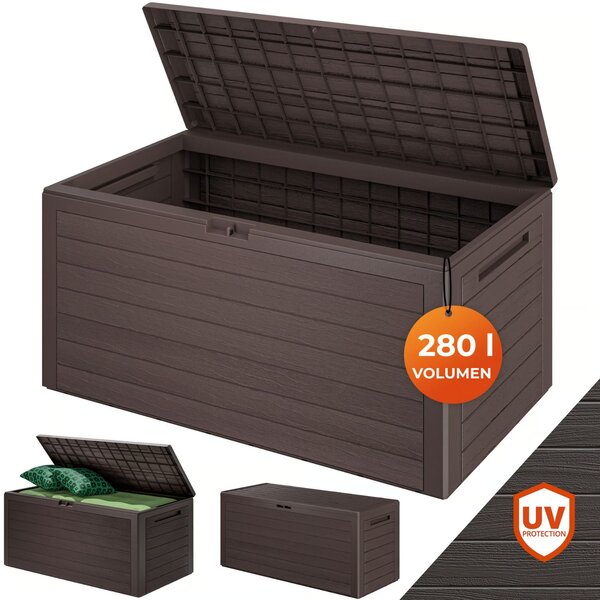 Kutija za pohranu WOODEBOX, 280 l, 120x46x57 cm, tamnosmeđa Prosperplast