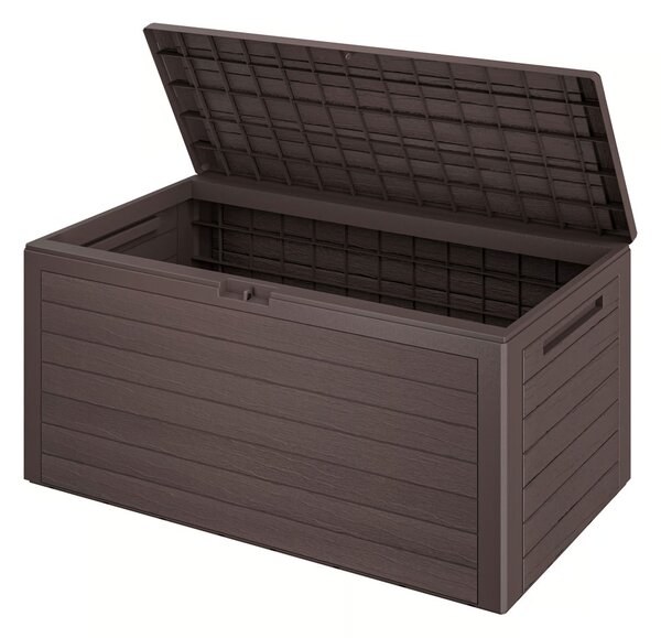 Kutija za pohranu WOODEBOX, 280 l, 120x46x57 cm, tamnosmeđa Prosperplast