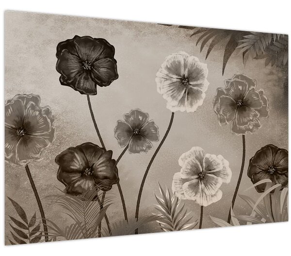 Slika - Crtež cvijeća (90x60 cm)