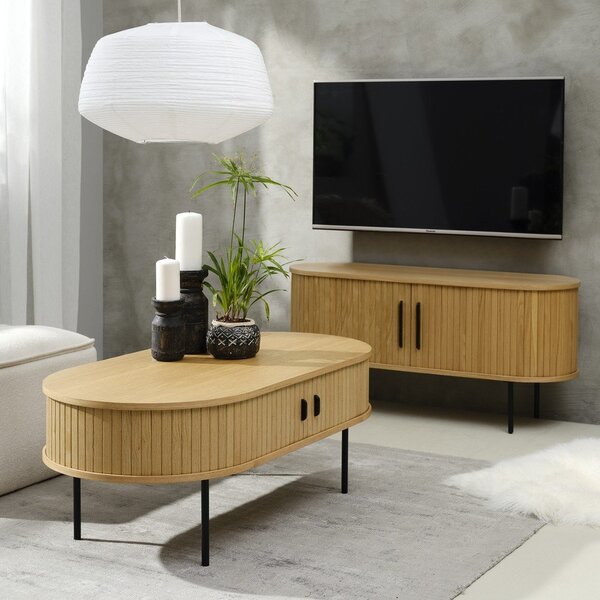 Stolić u dekoru hrasta u prirodnoj boji 60x120 cm Nola - Unique Furniture