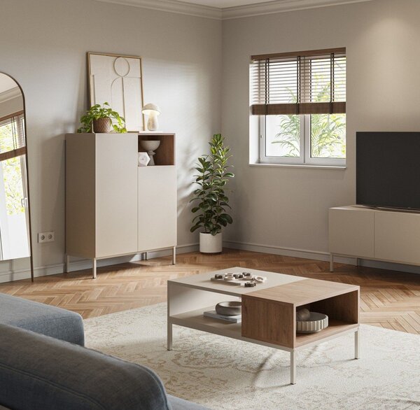 Krem stolić za kavu 56x90 cm Cailin – Marckeric
