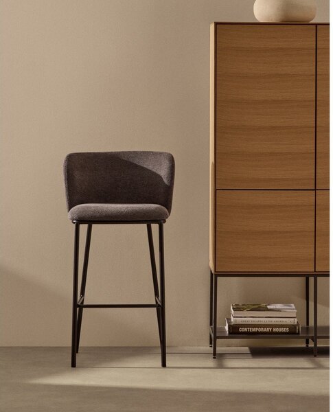 Tamno siva barska stolica (visine sjedala 65 cm) Ciselia – Kave Home
