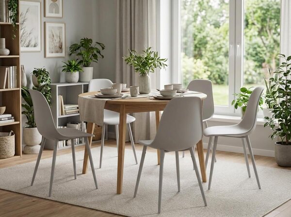 Set 4 kom plastičnih stolica OSAKA, svijetlo siva