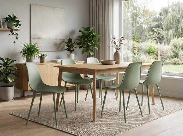 Set 4 kom plastičnih stolica OSAKA, svijetlo zelena