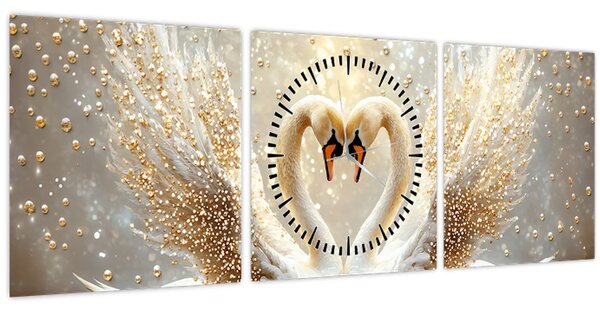 Slika - Zlatni labudovi (sa satom) (90x30 cm)