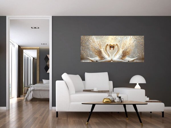 Slika - Zlatni labudovi (120x50 cm)