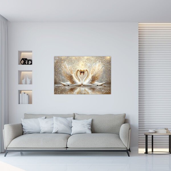 Slika - Zlatni labudovi (90x60 cm)