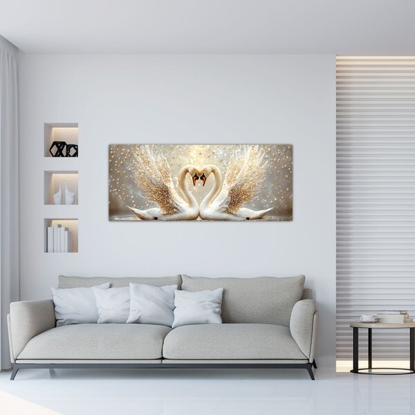 Slika - Zlatni labudovi (120x50 cm)