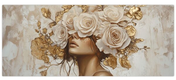 Slika - Djevojka s ružama (120x50 cm)